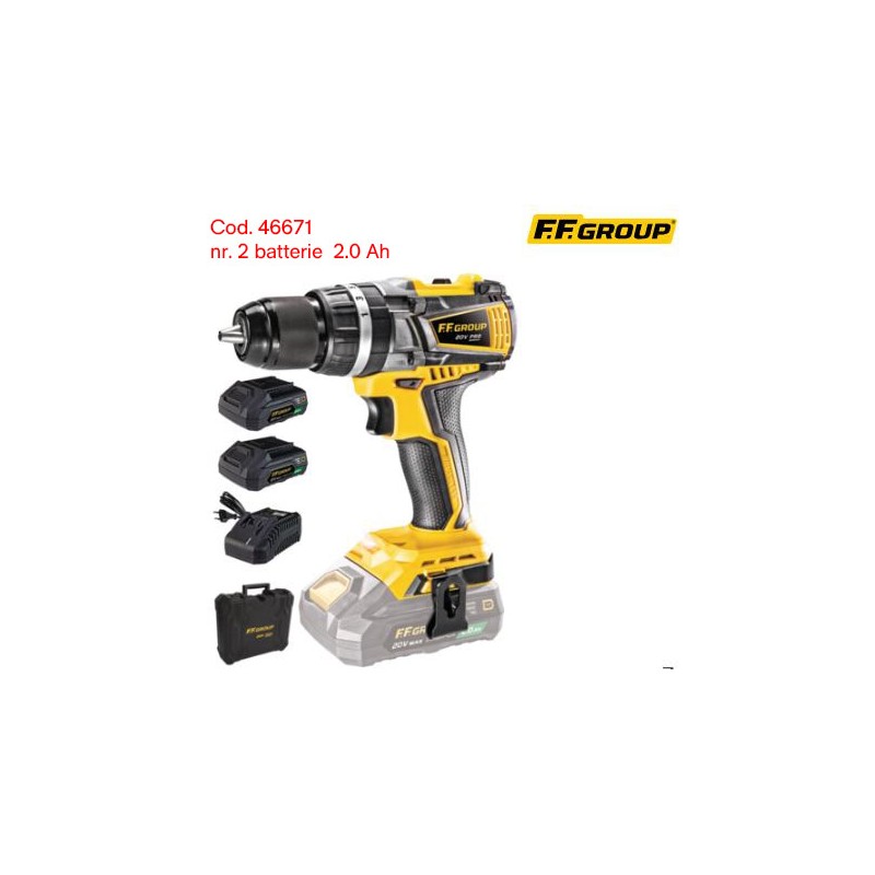 Trapano avvitatore con Percussione FF Group CHD/60-BL 20V PRO