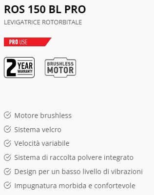 Levigatrice rotorbitale FF Group ROS 150 BL Pro